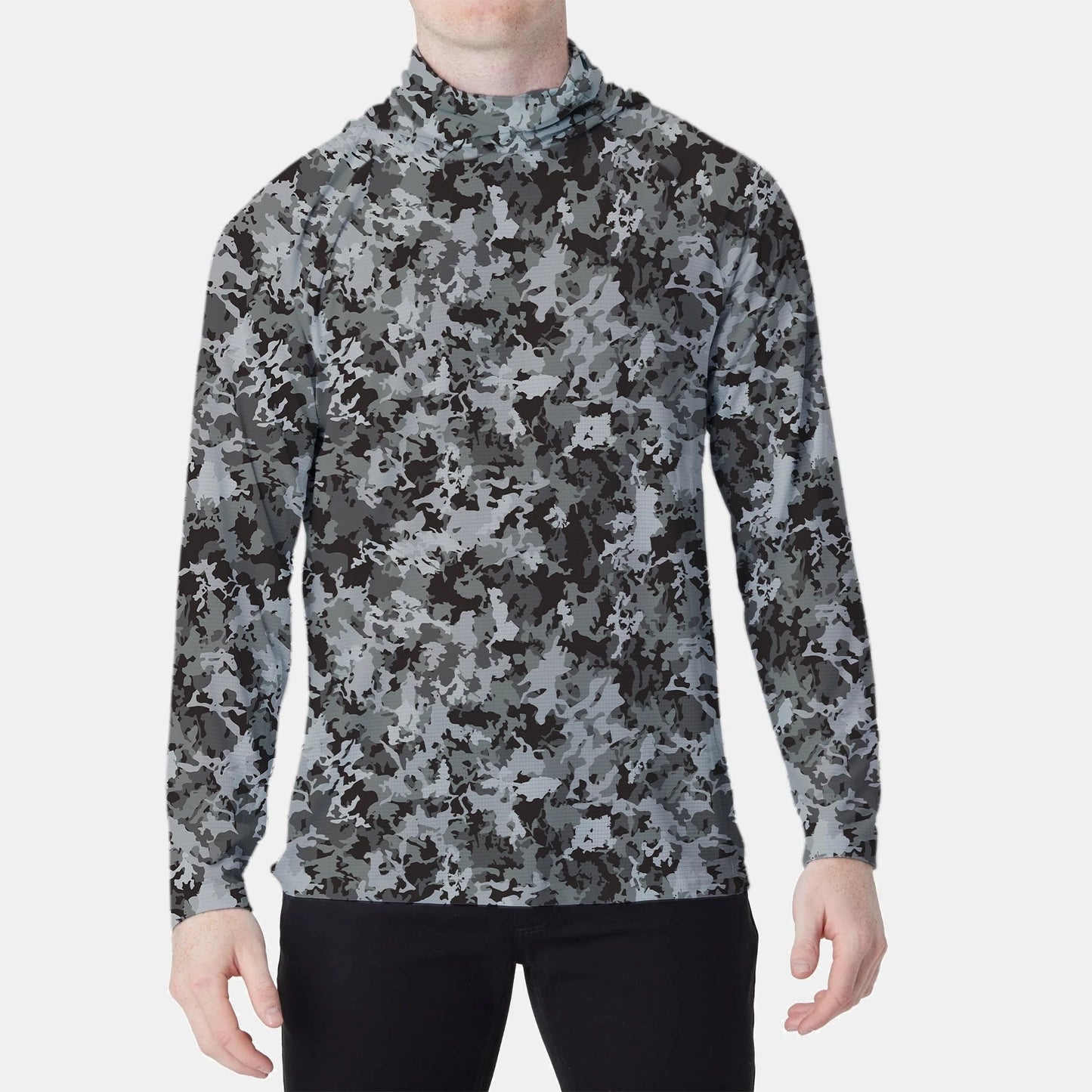 Fishing Hoodie Shirt Men Long Sleeve Sun Protection Hunting Jersey Fish Gear