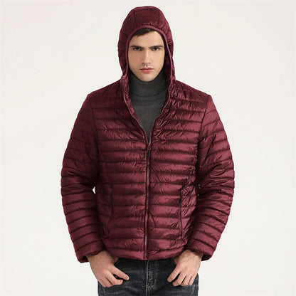 Lightweight Puffer Down Jackets for Men, Warm Parka, Windproof Coat, Casual Outerwear, Autumn and Winter Fashion Jacket