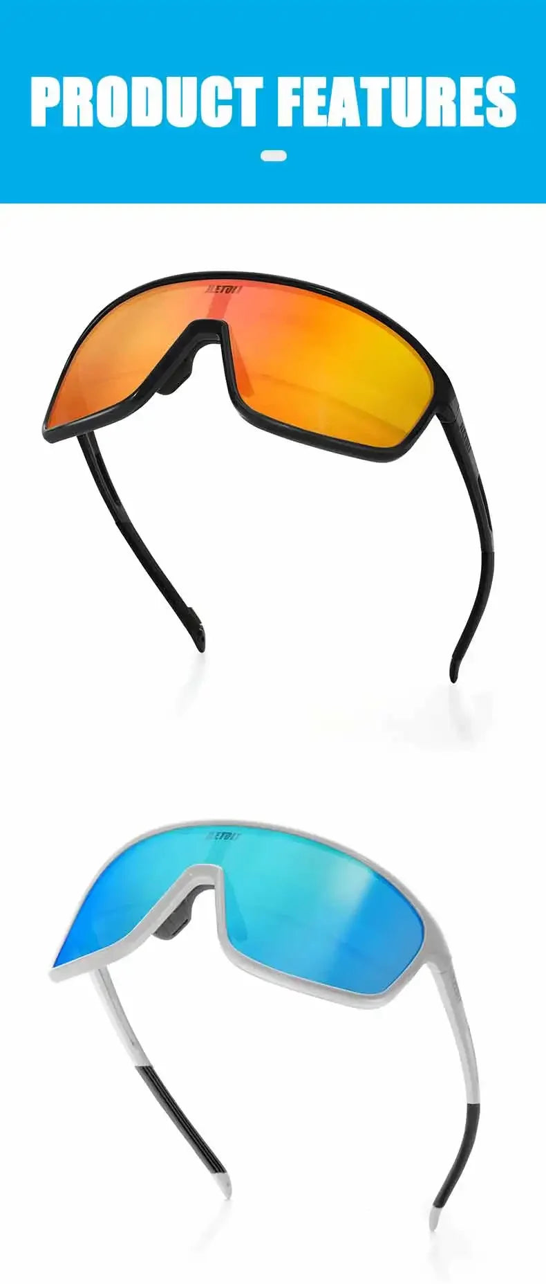 UV Protection Polarized  Cycling Glasses Windproof for Road Biking Anti-Fog Sports Sunglasses Men Women