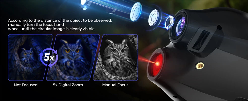 Digital Night Vision Binoculars 1080P Full HD Infrared Hunting Camera 300M 5X Optical For Total Darkness Surveillance
