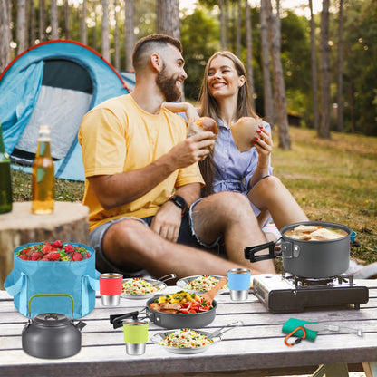 Outdoor Camping Pot Set Portable Aluminum Cookware backpacking cookware