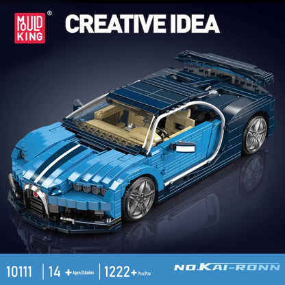 Technical Car Toys Blue Sport Racing Car Building Block Assembly Car Brick Set Kids Christmas Gifts