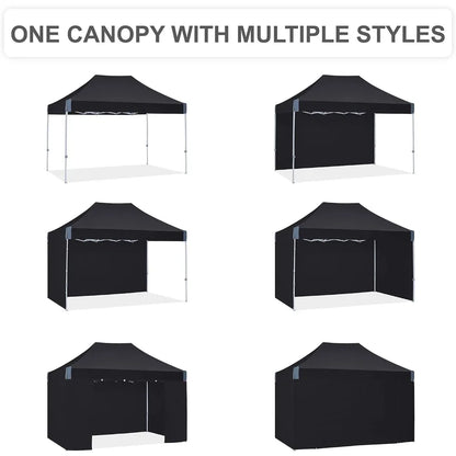 10x15 Heavy-Duty Outdoor Patio Canopy Tent with Sidewalls and Sandbags for Instant Setup