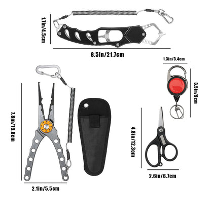 Outdoor Fishing Kit with Multi-tool Pliers, Fish Lip , and Durable Sheath for Anglers