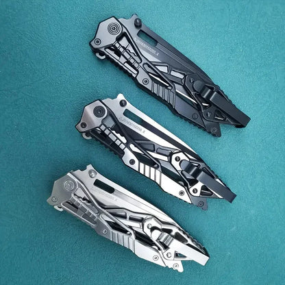 1pc Multifunctional Mechanical Knife  Survival  Stainless Steel Folding