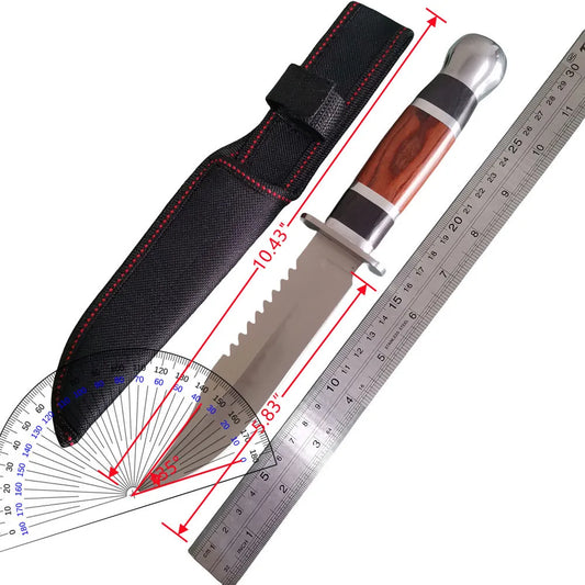 Stainless Steel Fixed Blade - Outdoor Survival & Camping Tool with Aluminum Handle