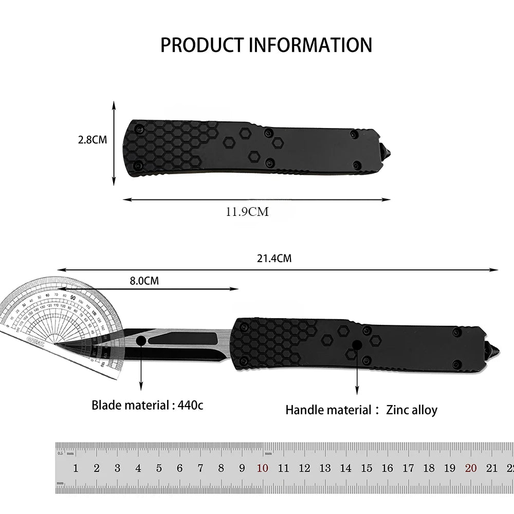 Portable Multi-purpose Pocket Knife with Zinc Alloy Handle   Outdoor Knife for Hiking, Camping and Exploration