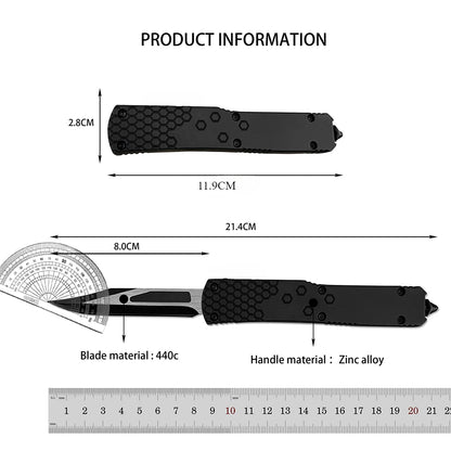 Portable Multi-purpose Pocket Knife with Zinc Alloy Handle   Outdoor Knife for Hiking, Camping and Exploration