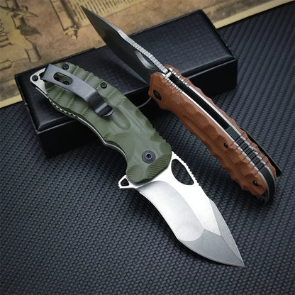 Pocket Knife  Linen Micarta Handle Outdoor Tactical Camping Hunting Survival Multi-tool Knife