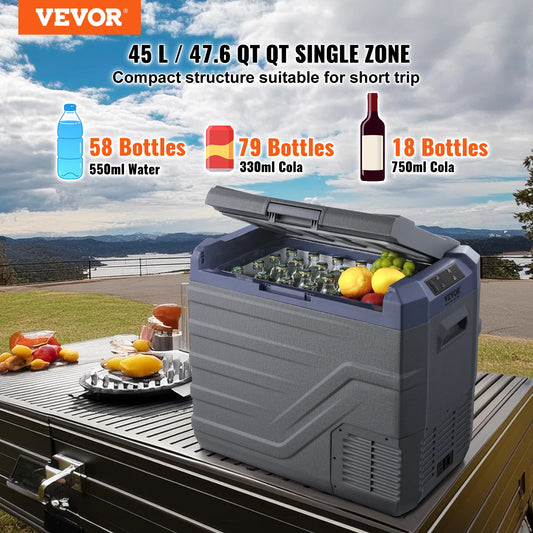 Car Refrigerator Portable Freezer&Built-in Light Compressor Cooler for Outdoor Camping