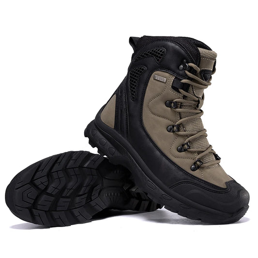 Men's mountain climbing motorcycle boots, outdoor hiking boots, CAMPING