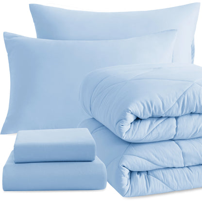 5 Piece Bedding Comforter Set. Breathable Bed in a Bag, Includes Comforter, Fitted Sheet, Top Sheet and Pillowcases