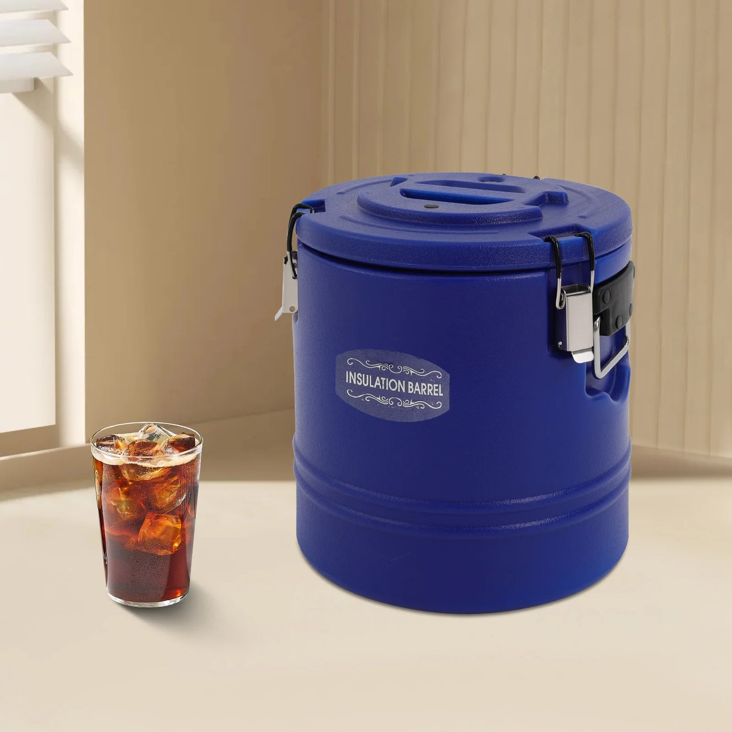 15L Insulated Food Storage Bucket - Hot & Cold Thermal Container - Leak-Proof with 3 Locking Buckles
