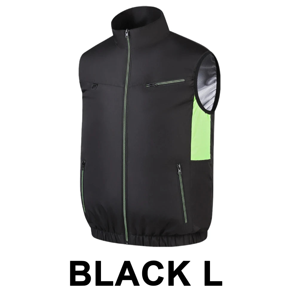 Summer Sport Fan Air Condition Cool Man Woman Outdoor Vest Clothes Jacket Sun Windbreaker Fishing
