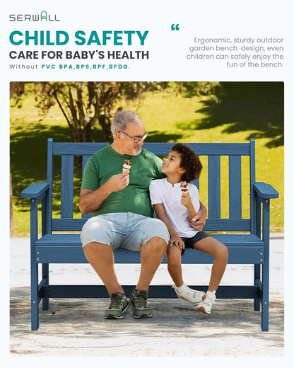 Outdoor Bench, Weatherproof, 2-Person Garden Bench with 660 lbs Weight Capacit