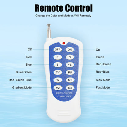 Underwater Light swimming Lamp Waterproof Fountain Lighting 7 Color Changing