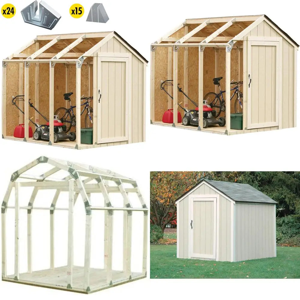 outdoor storage shed kit for backyard, patio, and garden with tool and equipment storage"