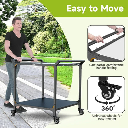 Outdoor Stainless Steel Pizza Oven Table with Double-Shelf  32 x 32