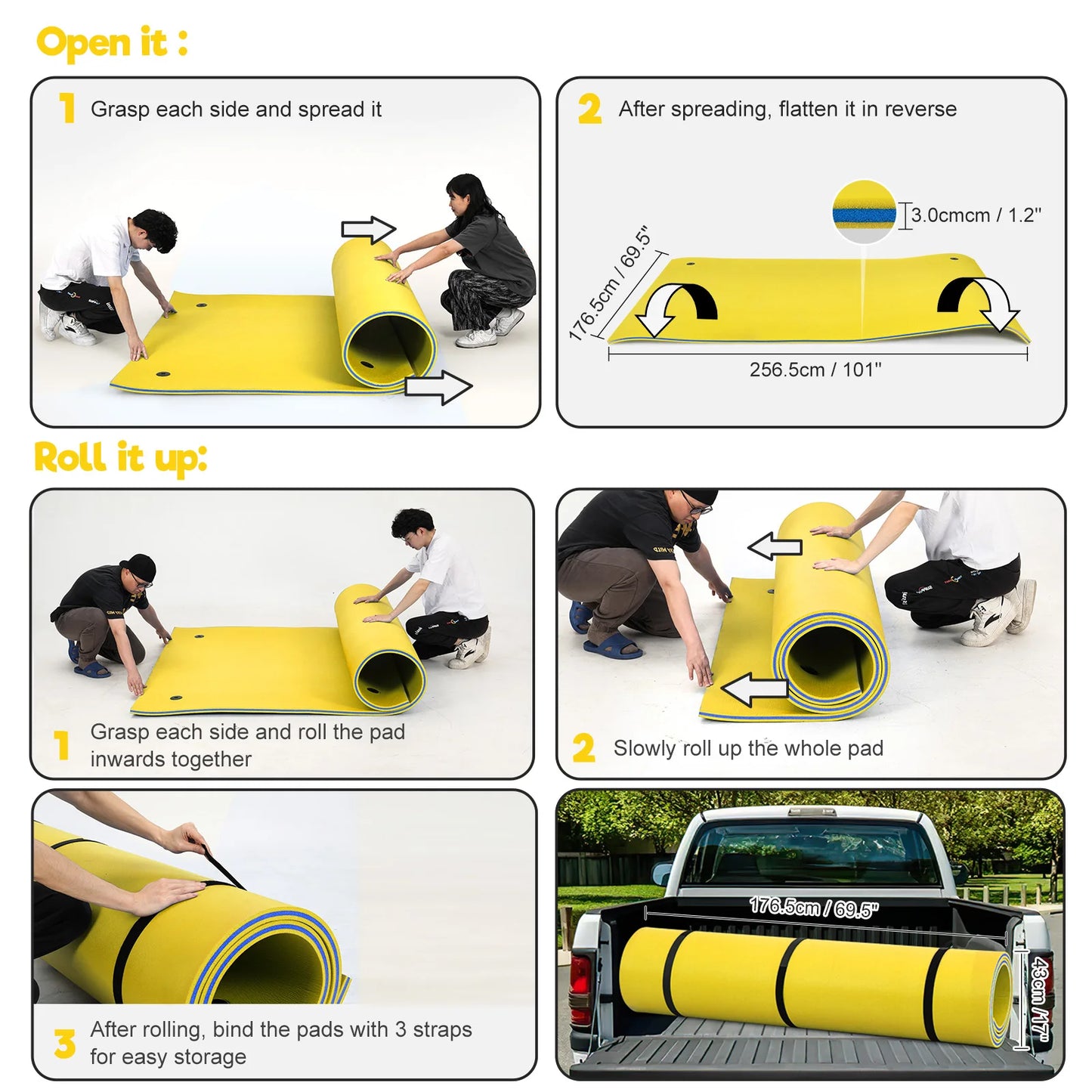 9X6ft Mattress For Swimming  Floating Bed Smooth Soft Comfortabl