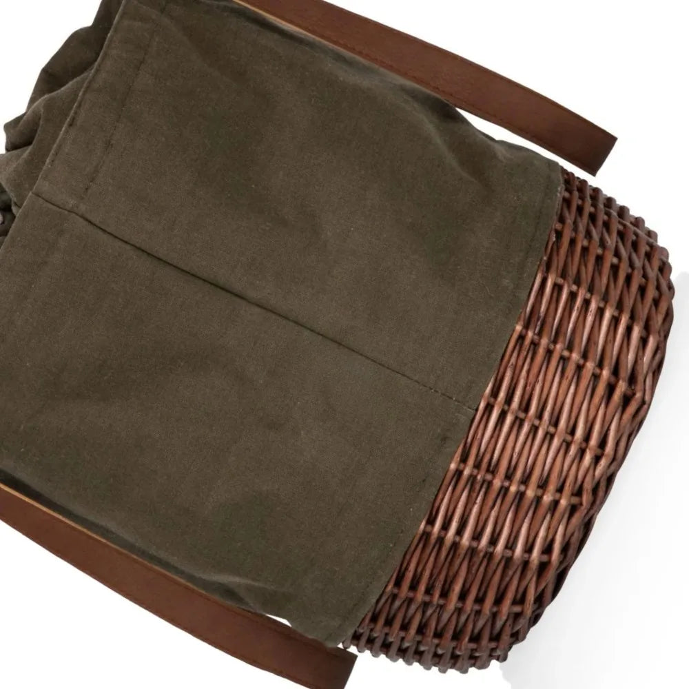 Picnic Multi Canvas and Wicker Basket Tote