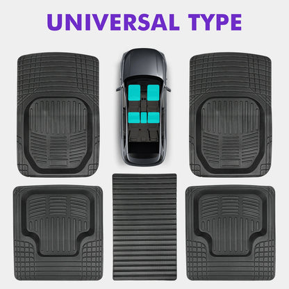 5pcs Universal Auto Car Floor Mats All-Weather Waterproof Tray Mat Interior Accessories