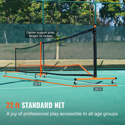 Portable Pickleball 22FT Full Court Official Regulation Size Nets Outdoor with Court Line