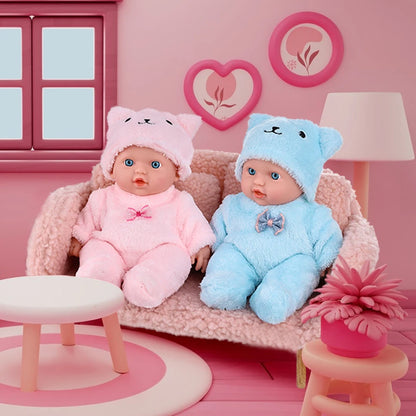 New 8 Inch Cuddly Plush Baby Doll Two-piece Set Pink and Blue  Baby Doll  Girl Christmas Gifts