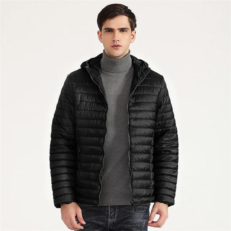 Lightweight Puffer Down Jackets for Men, Warm Parka, Windproof Coat, Casual Outerwear, Autumn and Winter Fashion Jacket