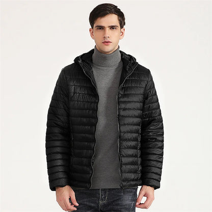 Lightweight Puffer Down Jackets for Men, Warm Parka, Windproof Coat, Casual Outerwear, Autumn and Winter Fashion Jacket