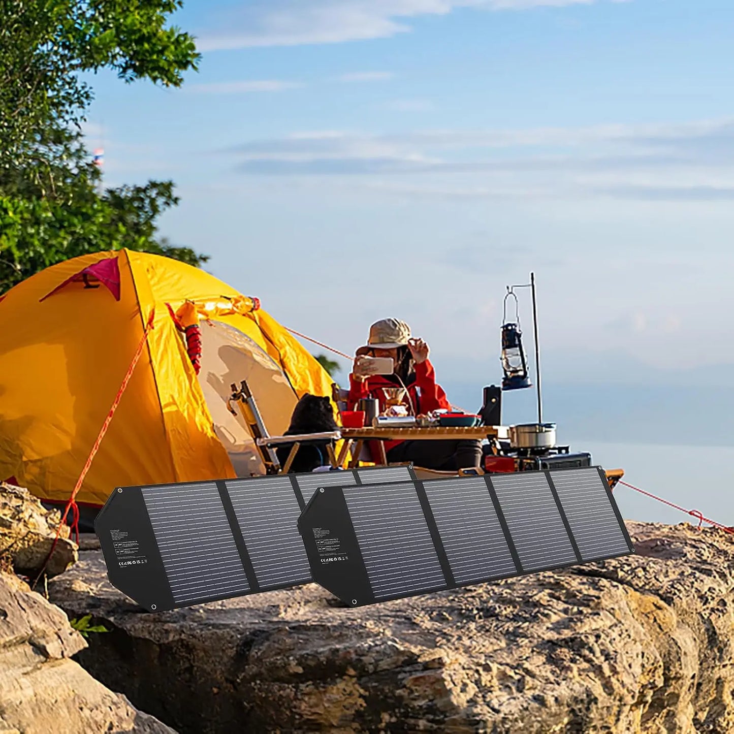 Foldable Solar Panel 100W/60W/40W Portable Waterproof Solar Charger with USB DC Output