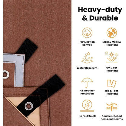 Canvas Tarp Heavy Duty Waterproof UV Resistant, Cloth Tarp