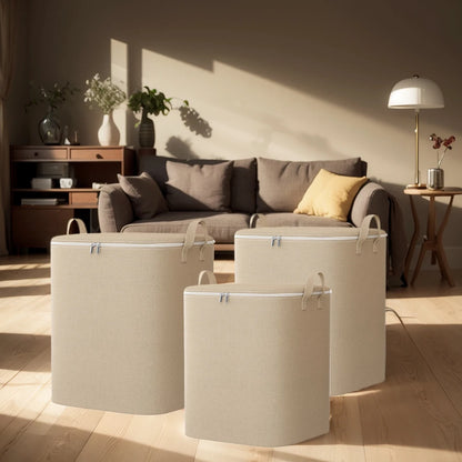 110/140L Clothes Storage Bag Foldable, with Zipper and Reinforced Handles for Clothing Comforter Blanket Bedding