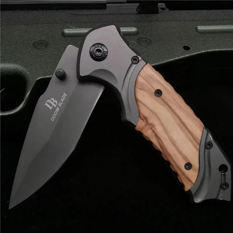 Pocket Knife] 200MM (8') 58HRC Folding Knife 7CR13MOV Blade Camping Fishing Fruit