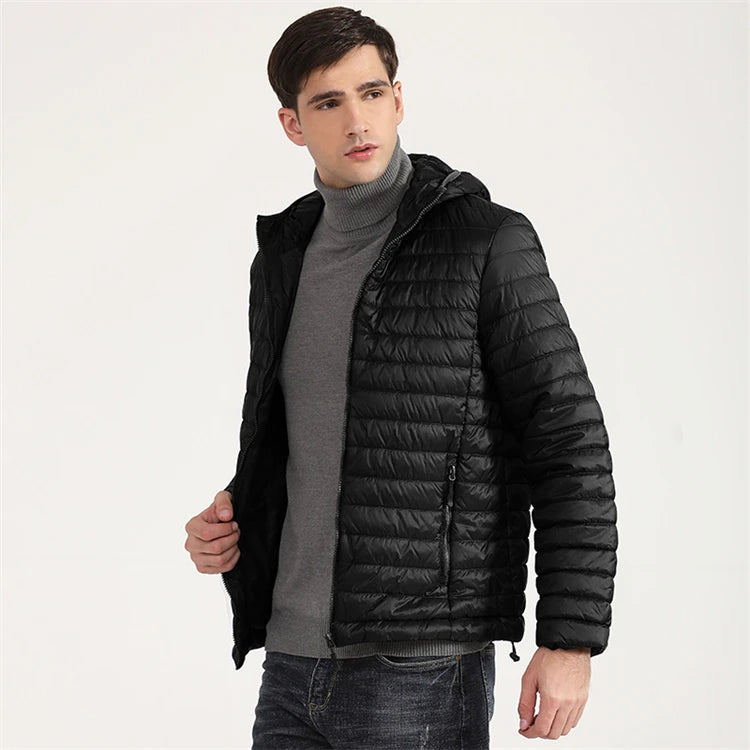 Lightweight Puffer Down Jackets for Men, Warm Parka, Windproof Coat, Casual Outerwear, Autumn and Winter Fashion Jacket