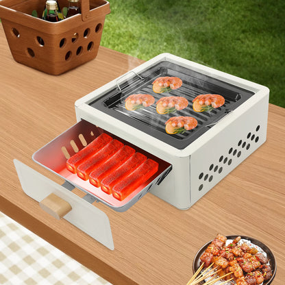 Square Tabletop Barbecue Stove, Outdoor Barbecue Grill