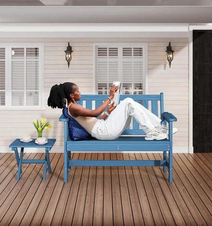 Outdoor Bench, Weatherproof, 2-Person Garden Bench with 660 lbs Weight Capacit