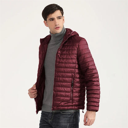 Lightweight Puffer Down Jackets for Men, Warm Parka, Windproof Coat, Casual Outerwear, Autumn and Winter Fashion Jacket