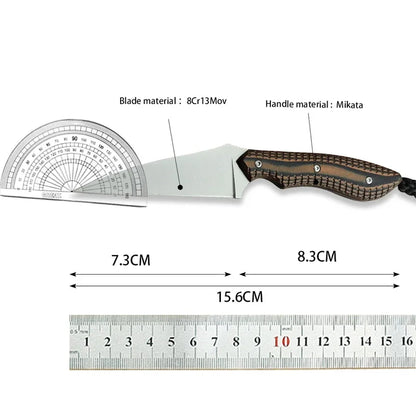 Small Straight 2.44 "double Color G10 Handle for Outdoor Camping Survival, Fishing, Rock Climbing, Tactical Hunting Knife