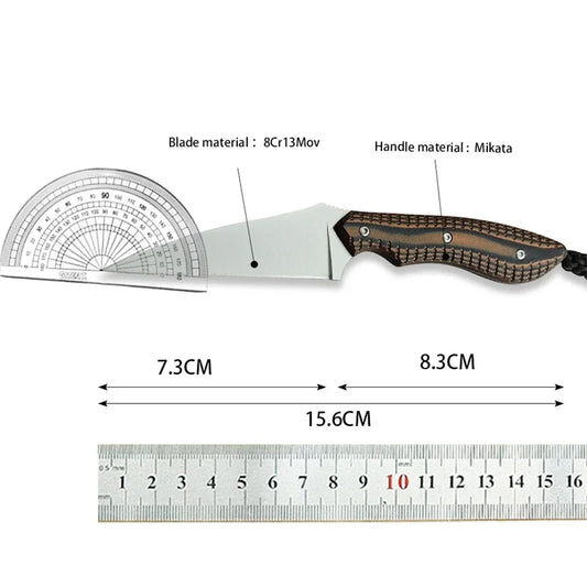 Small Straight 2.44 "double Color G10 Handle for Outdoor Camping Survival, Fishing, Rock Climbing, Tactical Hunting Knife