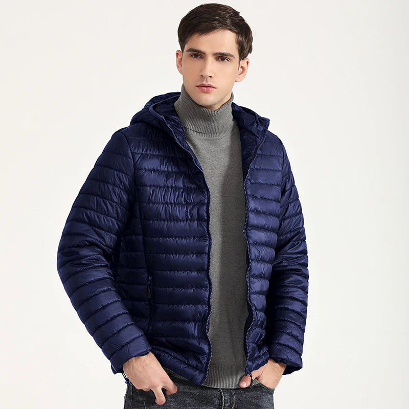 Lightweight Puffer Down Jackets for Men, Warm Parka, Windproof Coat, Casual Outerwear, Autumn and Winter Fashion Jacket