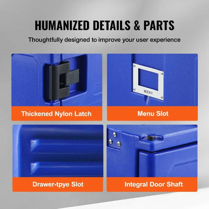 Insulated Food Pan Carrier 82 Qt Hot Box for Catering One Piece Buckle Front Loading Food Warmer