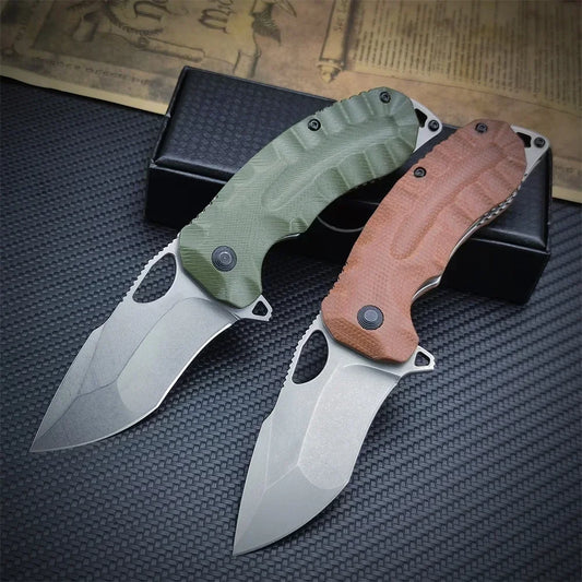 Pocket Knife  Linen Micarta Handle Outdoor Tactical Camping Hunting Survival Multi-tool Knife