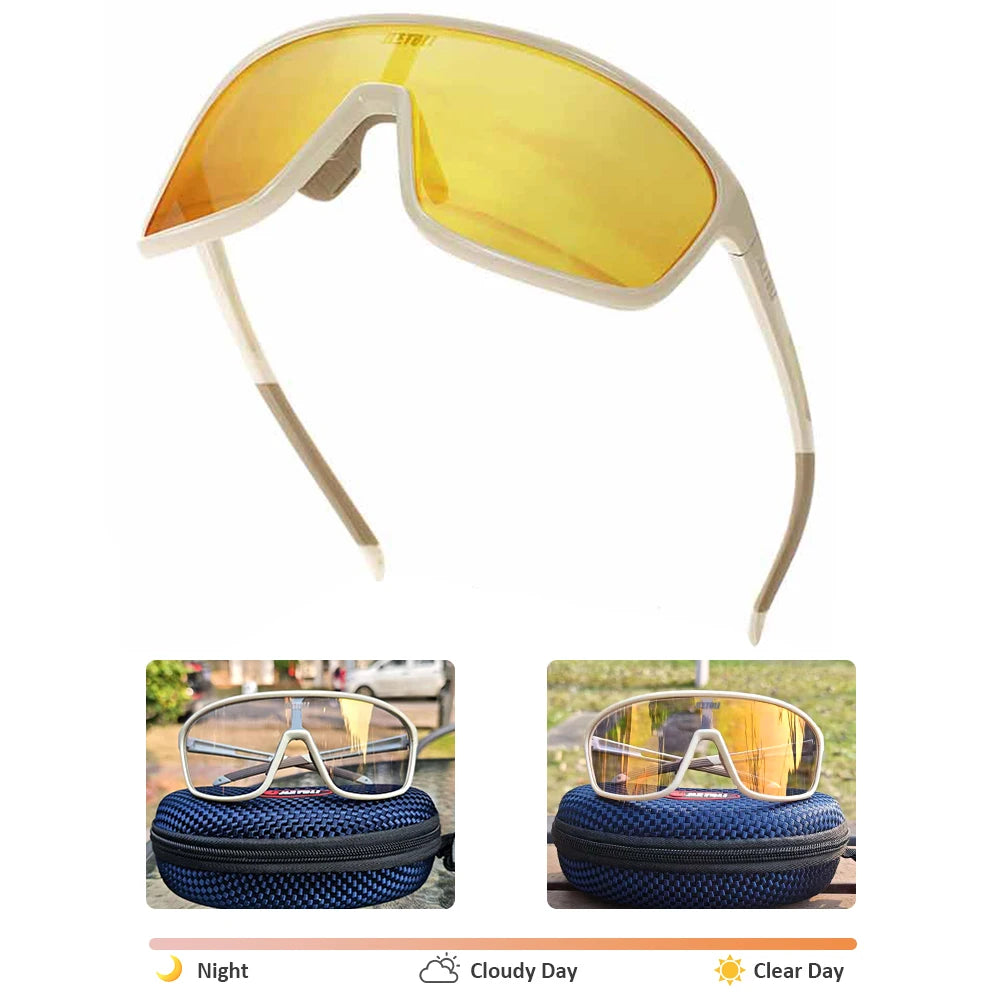 UV Protection Polarized  Cycling Glasses Windproof for Road Biking Anti-Fog Sports Sunglasses Men Women