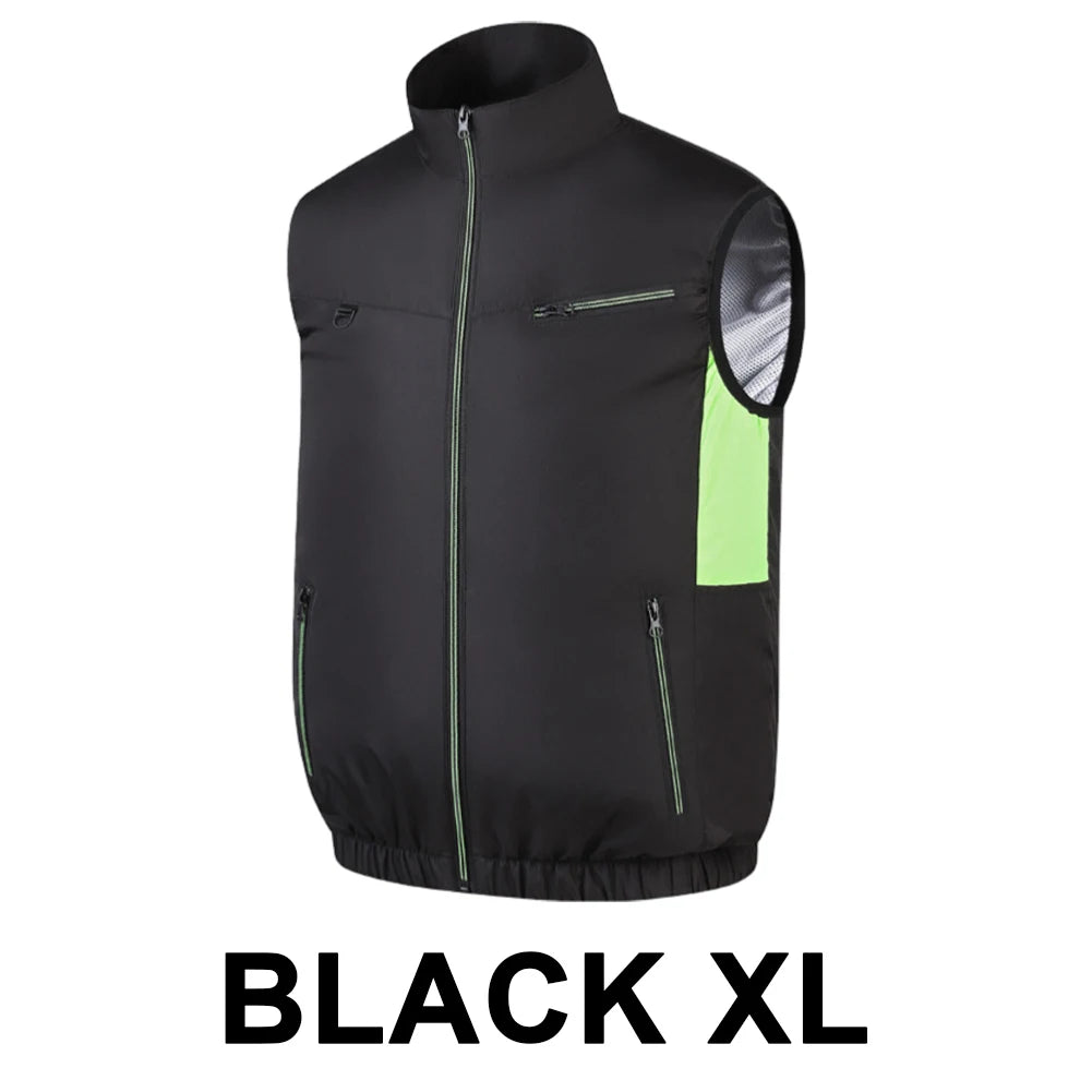 Summer Sport Fan Air Condition Cool Man Woman Outdoor Vest Clothes Jacket Sun Windbreaker Fishing