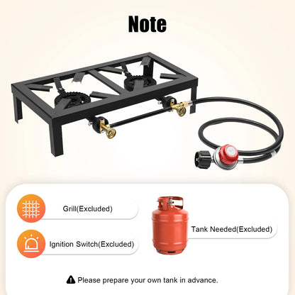 Double Burner Propane Stove Portable Gas Stove