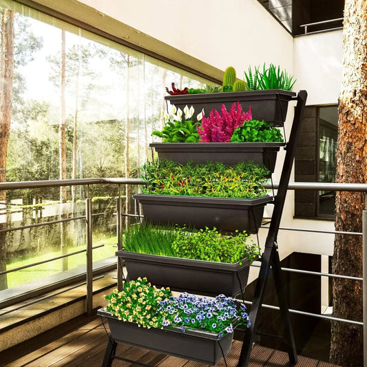 multi-tier vertical gardening system:  herb and vegetable planter for indoor and outdoor growing