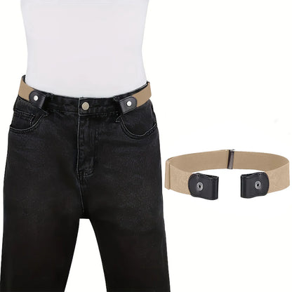 Elastic Belt Without Buckle Canvas Women Belt Stretch