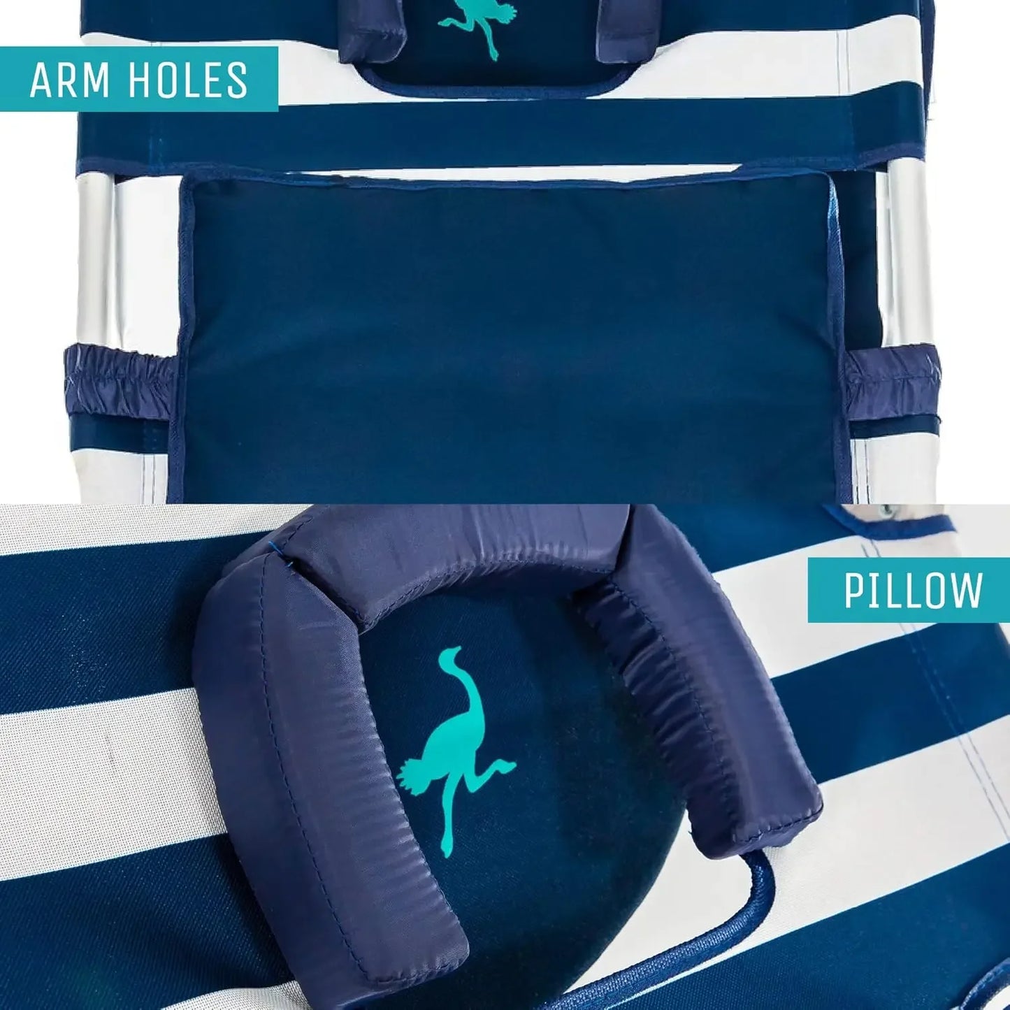 3N1 Lightweight Lawn Beach Reclining Lounge Chair with Footrest,