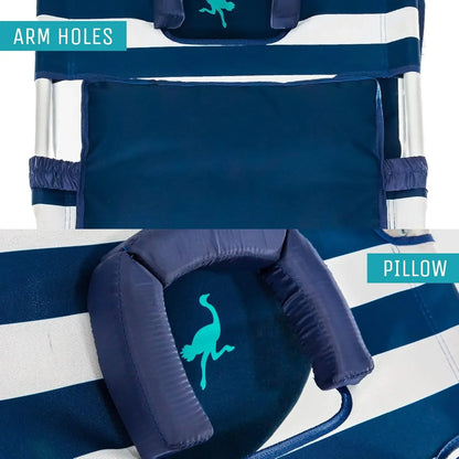 3N1 Lightweight Lawn Beach Reclining Lounge Chair with Footrest,