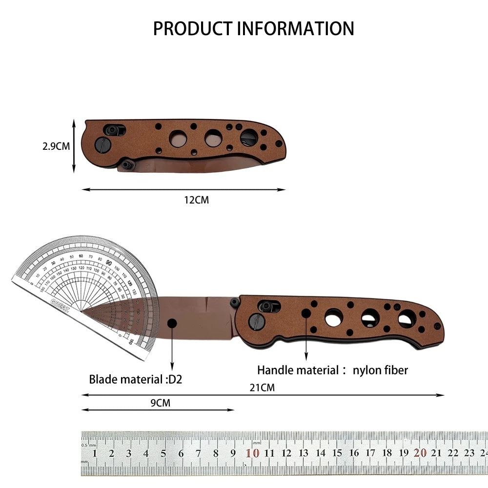 Daily Carry Pocket Knife D2 Steel Blade Nylon Fiber Handle Outdoor Camping Survival Tactics EDC Hunting Knife Men's Gift